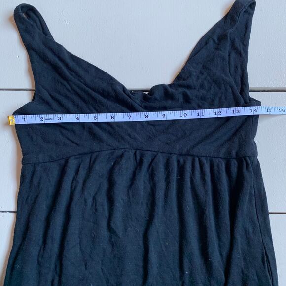 Diane Von Furstenberg Dress Womens 2 Black Draped Neck Empire Waist Mini - Picture 4 of 8